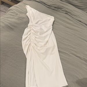 Katie May One-Shoulder Cream Dress